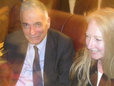 Pic: "Ralph Nader with a rather thrilled and shy Jan Baughman" - Size: 17k